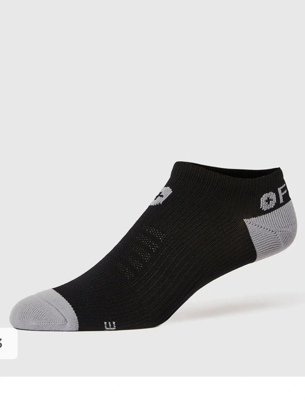 Figs Black Ankle Socks with Gray Heel and Toe
